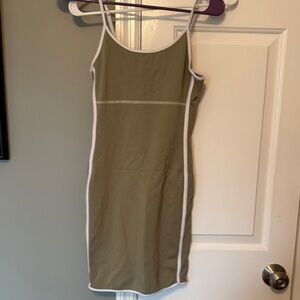 Forever 21 Olive Mini Dress with White Trim